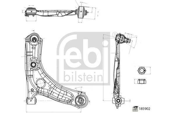 Salıncak Ön Alt Sağ Peugeot 108 TOP (03.2014->)  FEBI BILSTEIN 185902