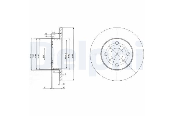 Fren Disk Ayna Ön Sağ ve Sol Toyota Corolla (E9)(1987->)  DELPHI BG2597