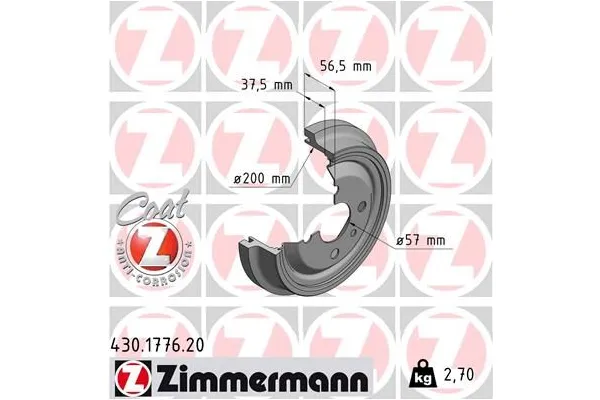 Kampana Arka Sağ veya Sol Opel Astra F Cabriolet (1993->)  ZIMMERMANN 430.1776.20
