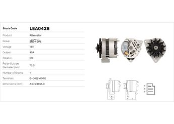 Alternatör  LUCAS ELEKTRIK LEA0428  38800090021