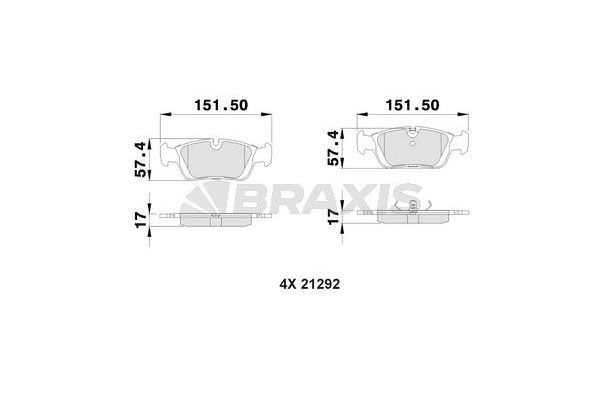 Fren Disk Balata Ön BMW 3 Serisi Touring (E36)(1995->)  BRAXIS AA0297