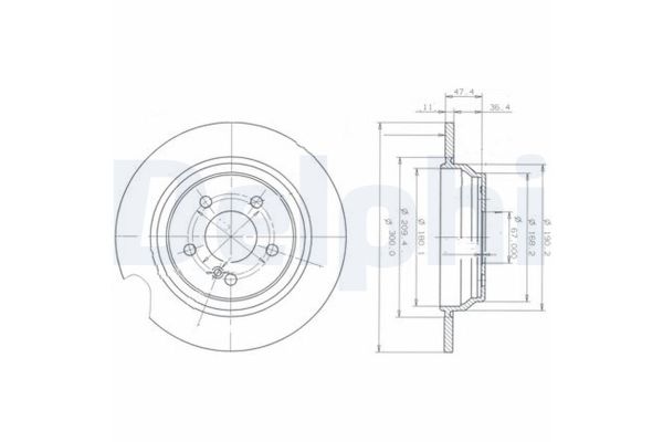 Fren Disk Ayna Arka Sağ ve Sol Mercedes S -Serisi 4 Kapı (BM 220)(07.1998->)  DELPHI BG3725