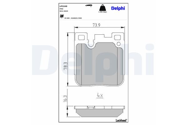 Fren Disk Balata Arka BMW M2 Serisi Coupe (F87)(2015->)  DELPHI LP3249