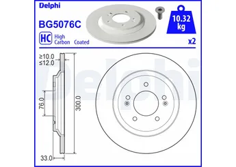 Fren Disk Ayna Arka Sağ ve Sol DELPHI BG5076C  58411S0300