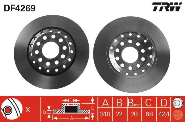 Fren Disk Ayna Arka Sağ ve Sol Volkswagen Phaeton (3D4/3D6)(11.2008->2010)  AYD 51402