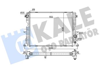 Su Radyatörü  KALE 350600  8K0121403T PCC000670 PCC001020 PCC107480 PDK000100