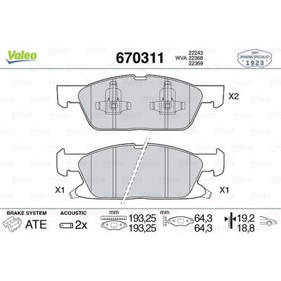 Fren Disk Balata Ön VALEO 670311