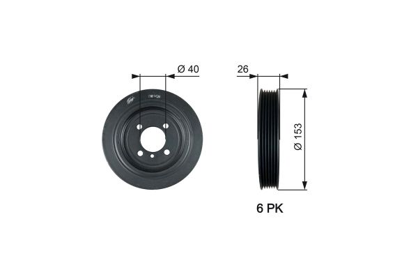 Krank Kasnak  Hyundai Sonata (NF)(2005->)  GATES TVD1129
