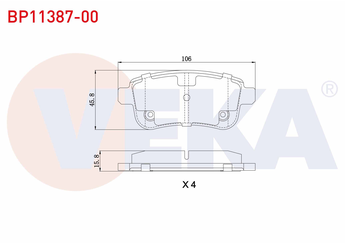 Fren Disk Balata Arka VEKA BP11387-00  