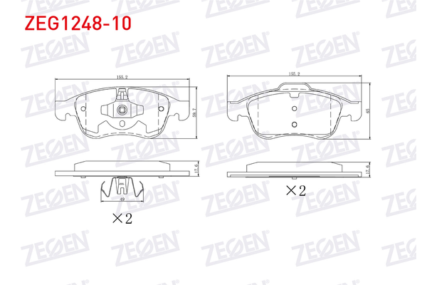 Fren Disk Balata Ön Dacia Duster I (03.2010->)  ZEGEN ZEG1248-10
