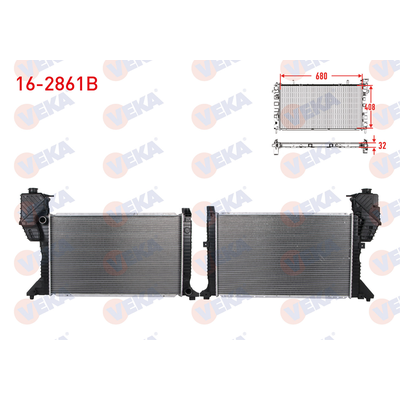 Su Radyatörü  Mercedes Sprinter P.Van (901-904)(1994->)  VEKA 16-2861B