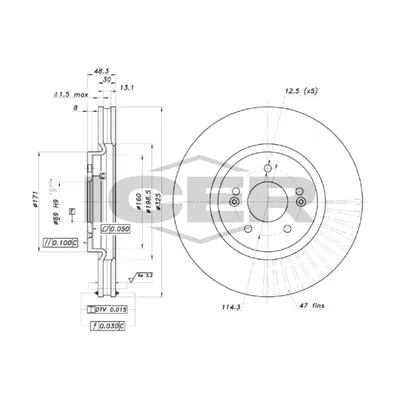 Fren Disk Ayna Ön Sağ ve Sol Hyundai Tucson (NX)(12.2020->)  BRAXIS AE1443
