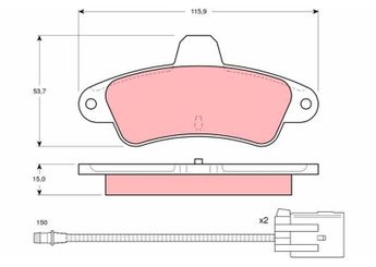 Fren Disk Balata Arka TRW GDB1112  GDB1112 1089400 1504143 1672939 6669780 7153477 93BB2008BA 93BB-2008-BA 93BB2M008BA 93BB-2M008-BA 93BB2M008BB 93BB-2M008-BB XS712M008BD XS712M008BE