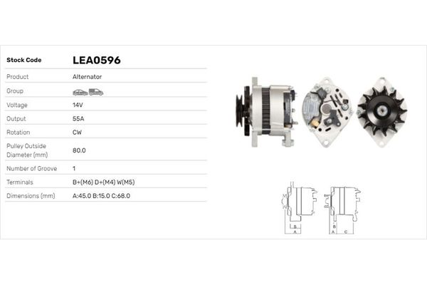Alternatör  LUCAS ELEKTRIK LEA0596