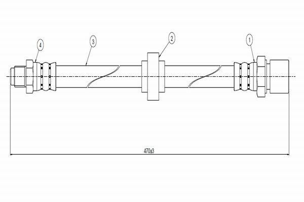 Fren Hortumu Ön Sağ veya Sol Citroen BX Break (09.1988->)  CAVO C800 252A