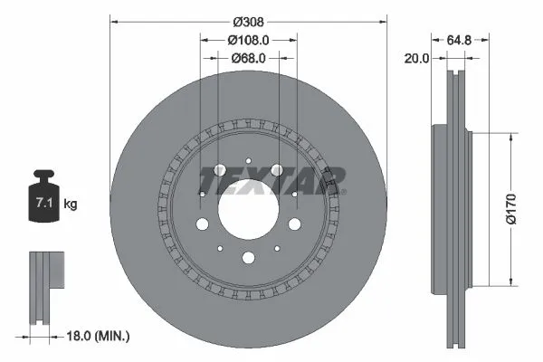 Fren Disk Ayna Arka Sağ ve Sol Volvo XC90 (07.2002->)  BSG 95-210-005