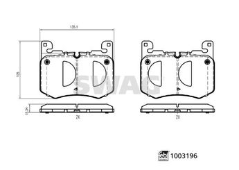 Fren Disk Balata Ön SWAG 33 11 4318  LR119717 LR134709 T4A32804 T4A34066 T4A 32804 T4A 34066