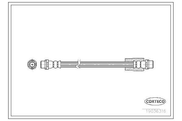 Fren Hortumu Ön Sağ veya Sol Audi 200 Sedan/Avant (447)(01.1988->)  CORTECO 19036316