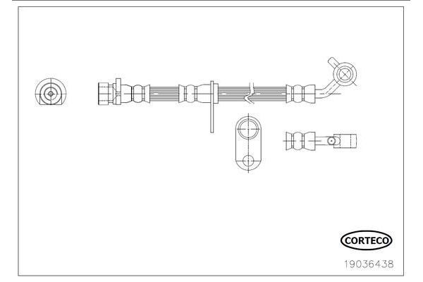 Fren Hortumu Arka Sağ veya Sol Honda CR-V (RE)(01.2007->)  CORTECO 19036438