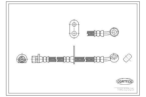 Fren Hortumu Ön Sağ veya Sol Honda Logo (GA3)(01.1999->)  CORTECO 19032525