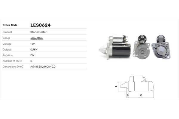 Marş Dinamosu  Kia Shuma II (SPT)(2000->)  LUCAS ELEKTRIK LES0624
