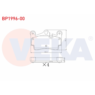 Fren Disk Balata Arka Porsche Cayenne (Typ 9PA)(08.2002->)  VEKA BP1996-00