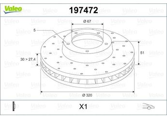 Fren Disk Ayna Ön Sağ ve Sol VALEO 197472  197472 A2464212612 402065DH0A 40206-5DH0A 2464212612