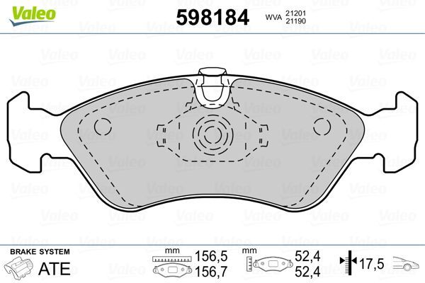 Fren Disk Balata Ön Opel Vectra A (1988->)  VALEO 598184