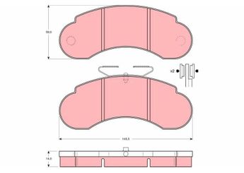 Fren Disk Balata Ön TRW GDB950  6314200120 6314200320 A6314200120 631 420 01 20 631 420 03 20 A 631 420 01 20 A6314200320 A 631 420 03 20 6014208720