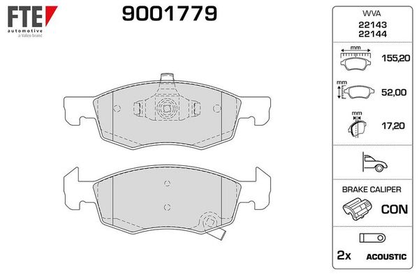 Fren Disk Balata Ön Opel Corsa E (2014->)  FTE 9001779
