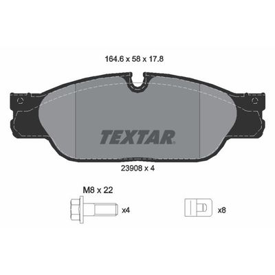 Fren Disk Balata Ön Jaguar XJ (X350/X358)(2003->)  TEXTAR 2390801