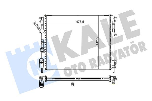 Su Radyatörü  Renault Clio II / (Makyajlı)(B/CB0)(06.2001->)  KALE 0528361AB