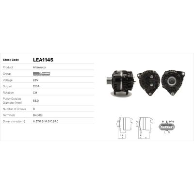 Alternatör  LUCAS ELEKTRIK LEA1145