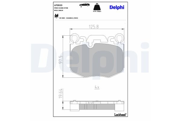 Fren Disk Balata Ön BMW i5 Serisi Sedan (G60E)(07.2023->)  DELPHI LP3923