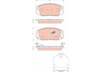 Fren Disk Balata Ön TRW GDB3409  GDB3409 581012EA30 58101-2EA30 581013FA01 58101-3FA01 581013KA20 58101-3KA20 581013KA30 58101-3KA30 581013KA32 58101-3KA32 581013LA10 58101-3LA10 581013LA11 58101-3LA11 581013LA20 58101-3LA20 581013FA11 58101-3FA11