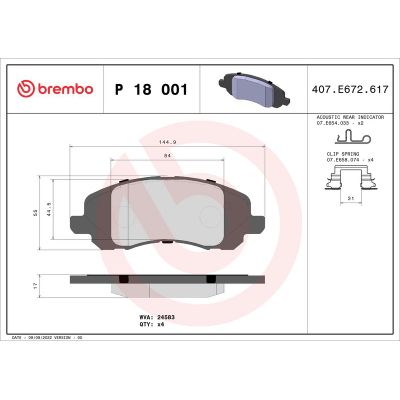 Fren Disk Balata Ön BREMBO P 18 001