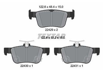 Fren Disk Balata Arka TEXTAR 2242901  43022TBAA02 43022-TBA-A02 43022TJBA02 43022T60A01 43022TEAT12 43022TGHA01 43022TGHA11 43022TGNG02 43022TYFE01
