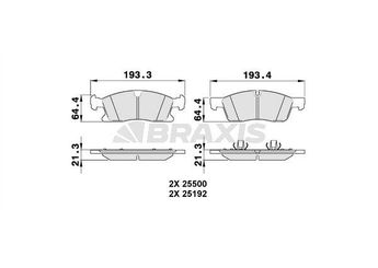 Fren Disk Balata Ön BRAXIS AA0308  A0004209600 64203820 0064203820 A0064203820
