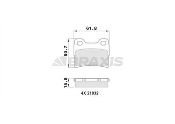 Fren Disk Balata Arka BRAXIS AA0150  91AB2M008BC 7114005 6500959 K20H3323Z 0K20H-33-23Z
