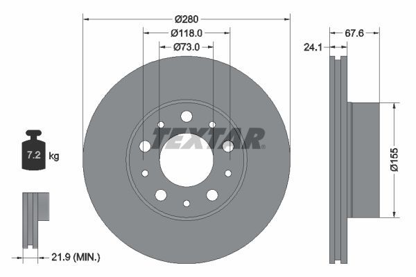 Fren Disk Ayna Ön Sağ ve Sol Peugeot Boxer (230) P.Van, Camlı Aks:2850mm (->2002)  FIAT ORJINAL 51848619