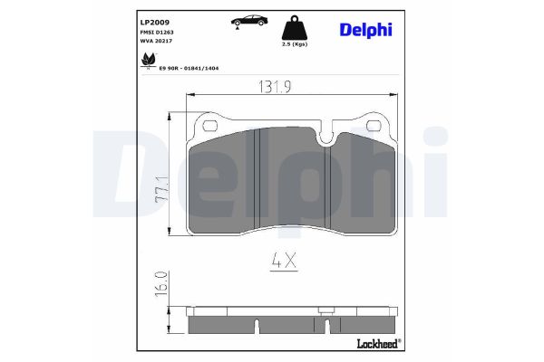 Fren Disk Balata Ön Land Rover Range Rover (LM)(01.2002->)  DELPHI LP2009