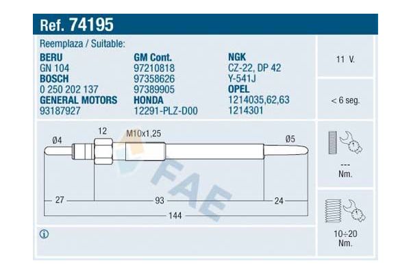 Isıtma Bujisi  Opel Astra H GTC Makyajlı (11.2006->)  FROW 162.1904.030