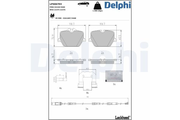 Fren Disk Balata Arka BMW Z4 Serisi Roadster (G29)(2018->)  DELPHI LP5067EV