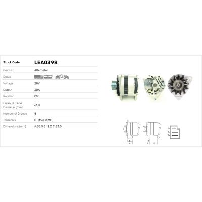 Alternatör  LUCAS ELEKTRIK LEA0398