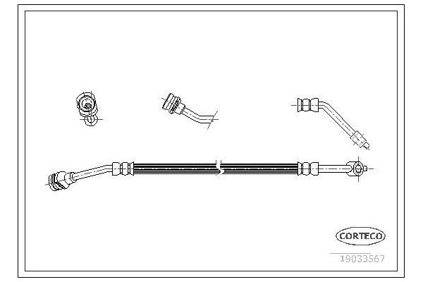 Fren Hortumu Ön Sol Nissan Terrano II (R20)(02.1993->)  CORTECO 19033567