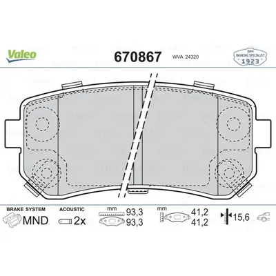 Fren Disk Balata Arka Kia Optima (JF)(2015->)  VALEO 670867
