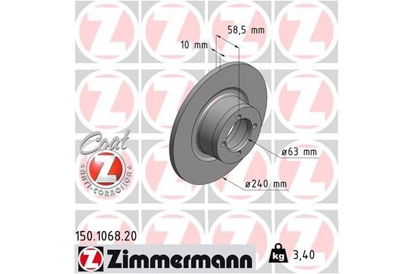 Fren Disk Ayna Ön Sağ ve Sol ZIMMERMANN 150.1068.20