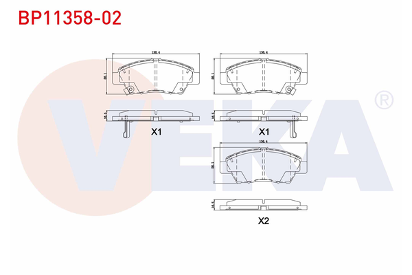 Fren Disk Balata Ön Honda Jazz (GR)(04.2020->)  VEKA BP11358-02