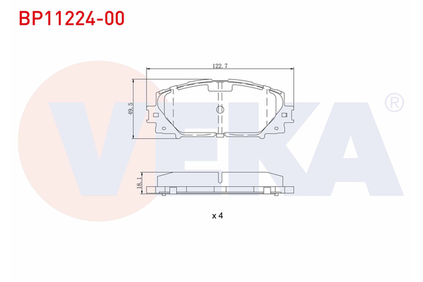 Fren Disk Balata Ön Toyota Yaris (KSP9/SCP9/NLP9)(2006->)  VEKA BP11224-00