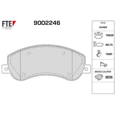 Fren Disk Balata Ön Volkswagen Amarok (2HA/2HB/S1B)(03.2010->2016)  FTE 9002246